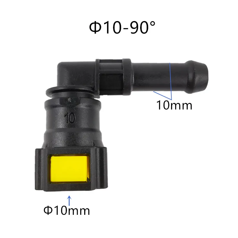 10mm D10 Fuel line quick connector fuel quick fittings female connector 180 90 degree double button 2 pcs a lot