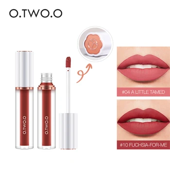 

O.TWO.O Liquid Lipstick Matte 12 Colors Lips Makeup Lightweight Lipgloss Moist Non Sticky Lip Gloss Matte Lip Tint Cosmetics