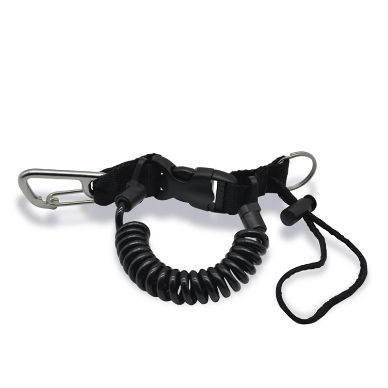 XuBa Diving Camera Spring Coil Lanyard with Coiled Quick Release Buckle use with Gauges Underwater Photographic Equipment 