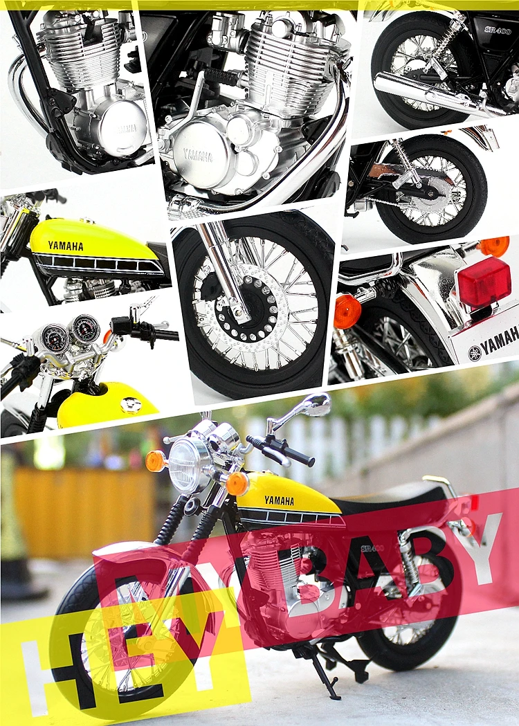Классический 1/12 Fine Edition специальный литой металл Sr400/500 модель мотоцикла дома дисплей коллекция