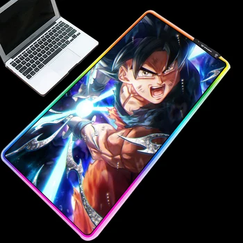

Yuzuoan Anime Dragon Ball Large Game Player RGB LED Lighting Backlight USB with Line Mouse Pad Custom XXL RGB Picture Size 90X40