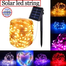 

Solar LED String Fairy Lights 12m 100LED 22m 200LED Waterproof Outdoor Garland Solar Power Lamp Christmas For Garden Decoration