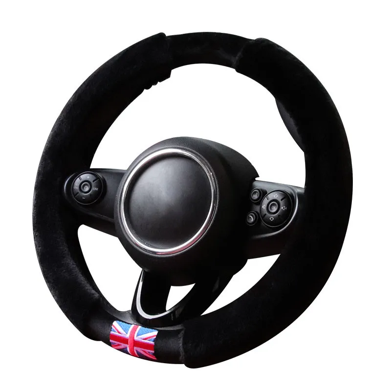 Плюшевый зимний чехол на руль автомобиля 38 см для Mini Cooper F54 F55 F56 F60 R55 R56 R60 R61 теплые
