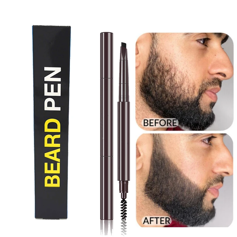 Nuevo  Lápiz de barba para hombre, Realzador de maquillaje, resistente al agua, para bigote, 3 colores, anticaída de pelo, batidores faciales, herramientas de estilismo 33mj6g70emR
