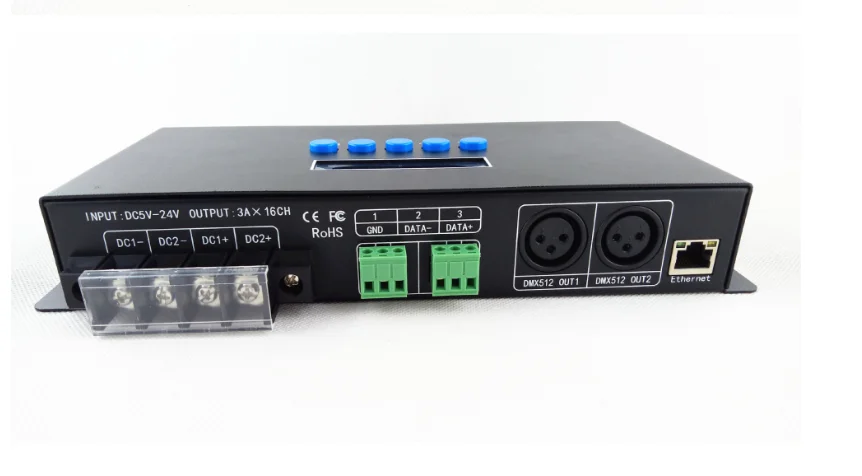 DC5V-24V Artnet Eternet к SPI/DMX pixel Светодиодный светильник контроллер выходной ток 4 канала 7Ax4CH/16 каналов 3Ax16CH