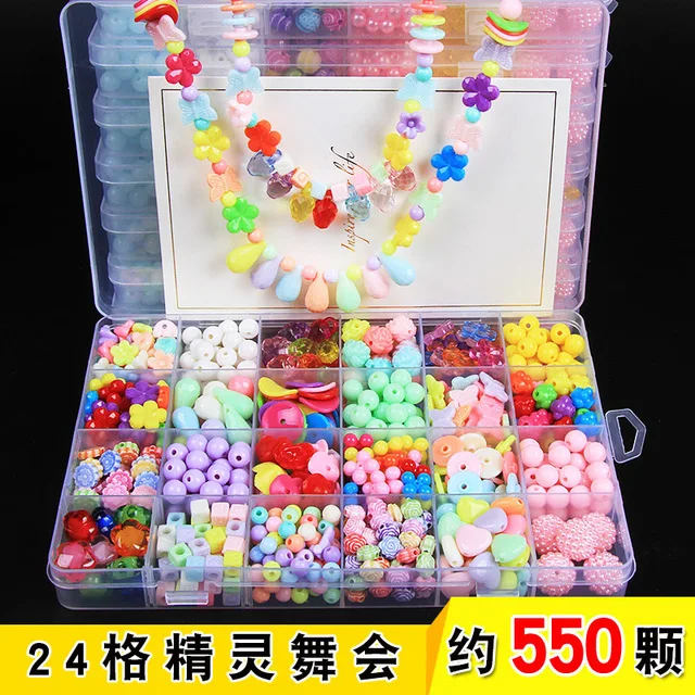 450-100 шт Детские игрушки из бисера DIY браслет ожерелье кольцо подвеска, обруч ткачество набор подарки для девочек Рождественский подарок ручной работы - Цвет: NO.1