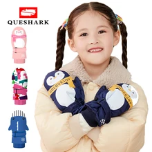 Зимние Детские лыжные перчатки для девочек и мальчиков, водонепроницаемые теплые перчатки, зимние варежки, Детские ветрозащитные перчатки для катания на лыжах и сноуборде