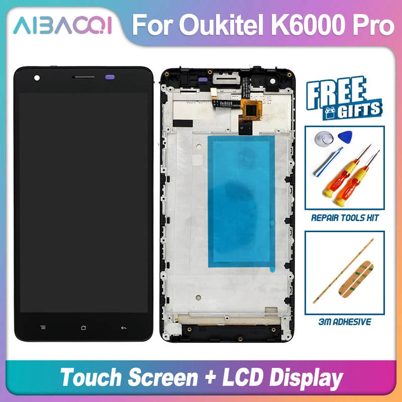 AiBaoQi для 5,5 дюймов сенсорный экран+ 1920X1080 ЖК-дисплей+ рамка в сборе Замена для телефона Oukitel K6000 Pro/K6000/K6000Pro