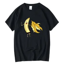 

XIN YI Men's T-shirt Top Quality100%cotton Banana disrobe Funny Design Print casual loose o-neck tshirt t-shirt male tee t shirt