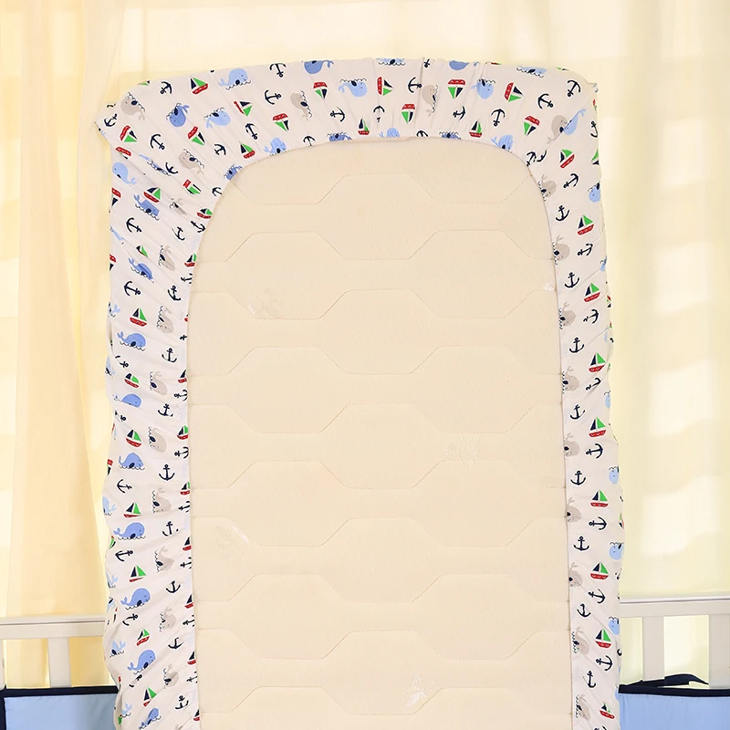 Baby Bedding Set Cartoon Animals Comforter Crib Sheet Crib Skirt Crib Bumper Simple  Baby Bedding Set