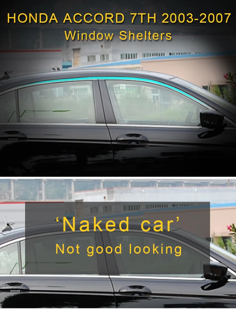 Для HONDA ACCORD 7-го поколения 2003-2008 окна автомобиля солнце дождь тени козырьки щиток Shelter Защитная крышка отделка рамка наклейка