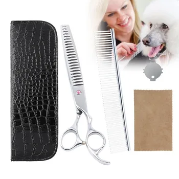 

5pcs Grooming Scissor 8inch Stainless Steel Pet Cat Hair Dog Scissor With Grooming Comb Animals Cat Hair Cutting Thinning Tools