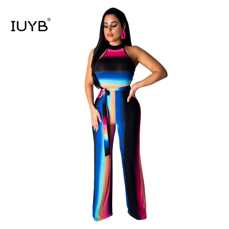 IUYB SMR9261 новые летние модные сексуальные женские полосатые сексуальные женские длинные штаны с открытой спиной удобные новые