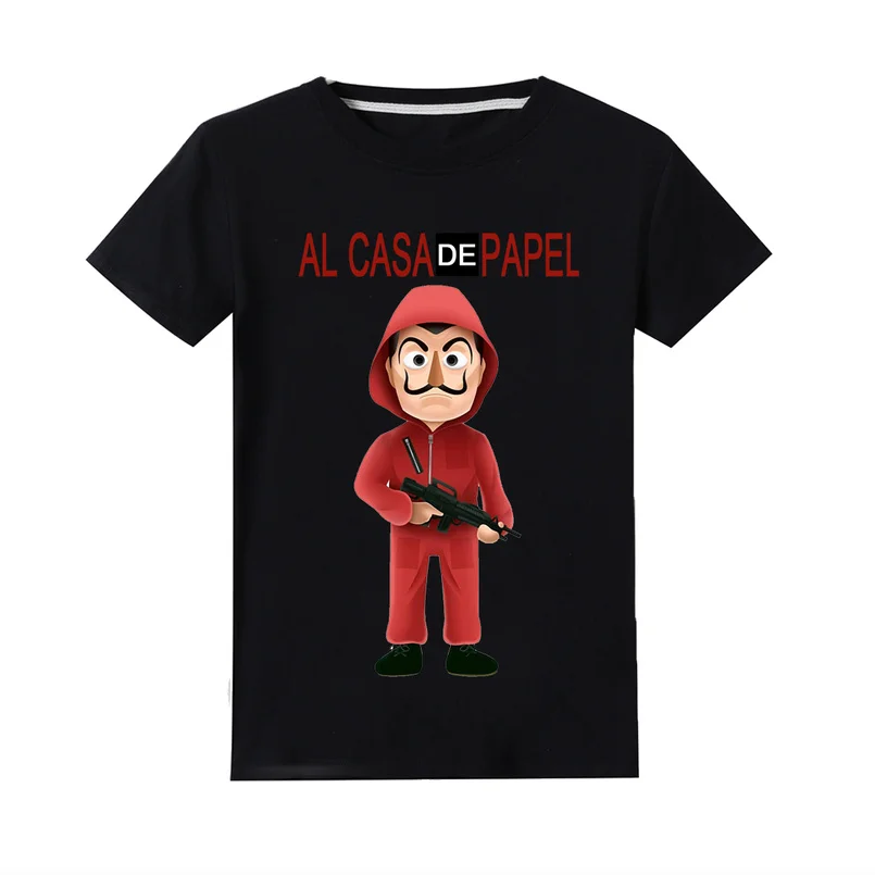 

House of Paper Baby T-shirt Bvoys Girls Tee Shirts for Children La Casa De Papel Prints 100%Cotton Kids T Shirt Summer Clothes