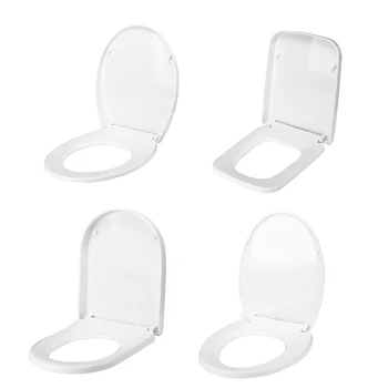 

PP Universal Toilet Seat Lid Cover Set Thicken Replacement Antibacterial Square Round O/V Type Toilet Seats