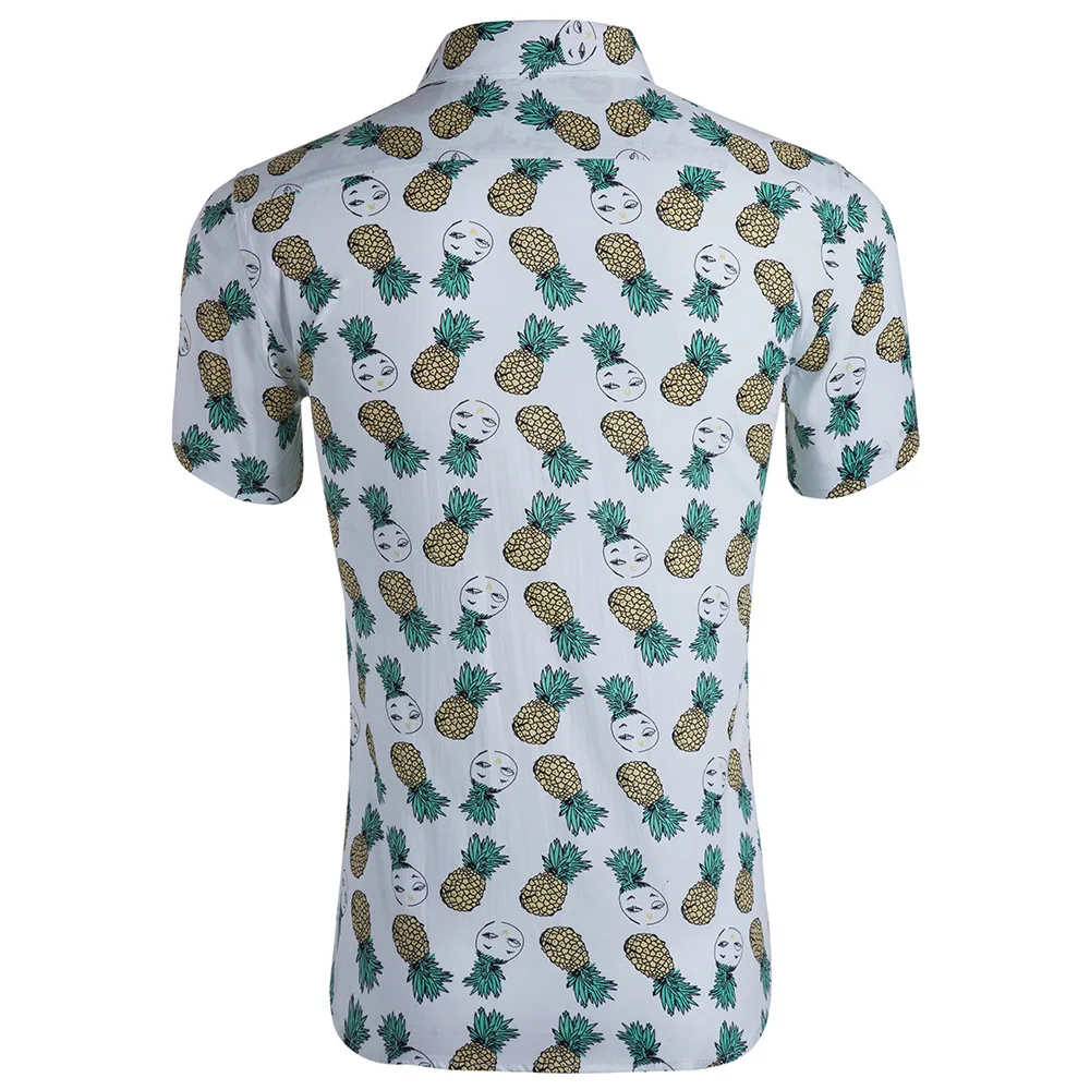 Модная летняя рубашка с принтом Гавайская пляжная Праздничная хлопковая деловой с короткими рукавами Повседневная рубашка для мальчиков