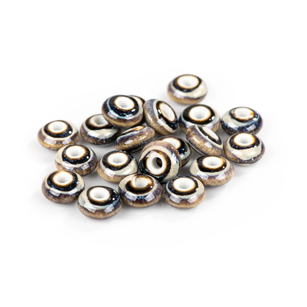 13mm 20 Stück mehrfarbige Ringform Keramikperlen Retro Porzellan Keramik Schmuck Zubehör Schmuck handgefertigt # XN359 – Detail 7