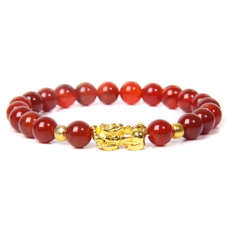 Fengshui Pixiu Armband Natürliche Obsidian Stein Perlen Armbänder Für Frauen Männer Reichtum Glück Buddha Unisex Armband Schmuck – Detail 4