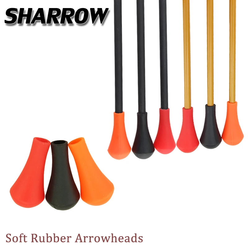 

12/24pcs Soft Rubbe Arrowheads Bow Safety Target Tips Practice Broadheads Game Toy Bow For ID 6mm 8mm Outer Diameter Arrow Shaft