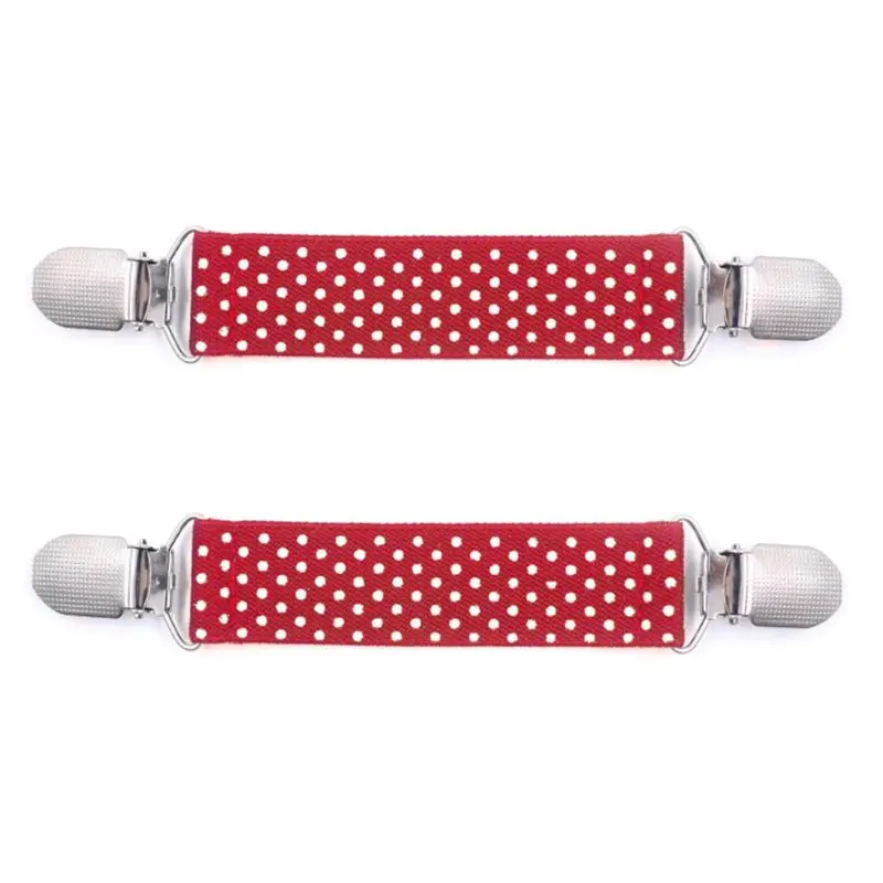 Kids Boys Girls Strong Elastic Polka Dot Glove Mittens Metal Clips with Teeth
