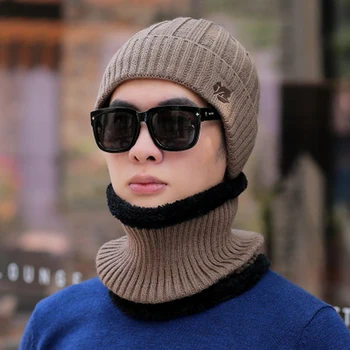 

Hot Fashion Men Women Winter Beanie Hat Scarf Set Ladies New Knitted Warm Snow Skull Cap Scarf