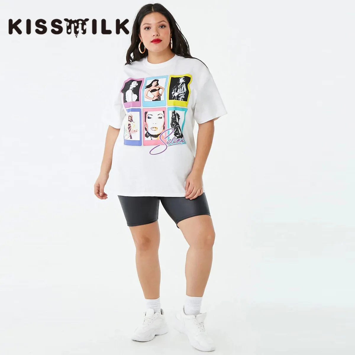 

Europe And America Fashion Large Size Simple Sports Casual Head Printed Letter Fashion T WOMEN'S Dress