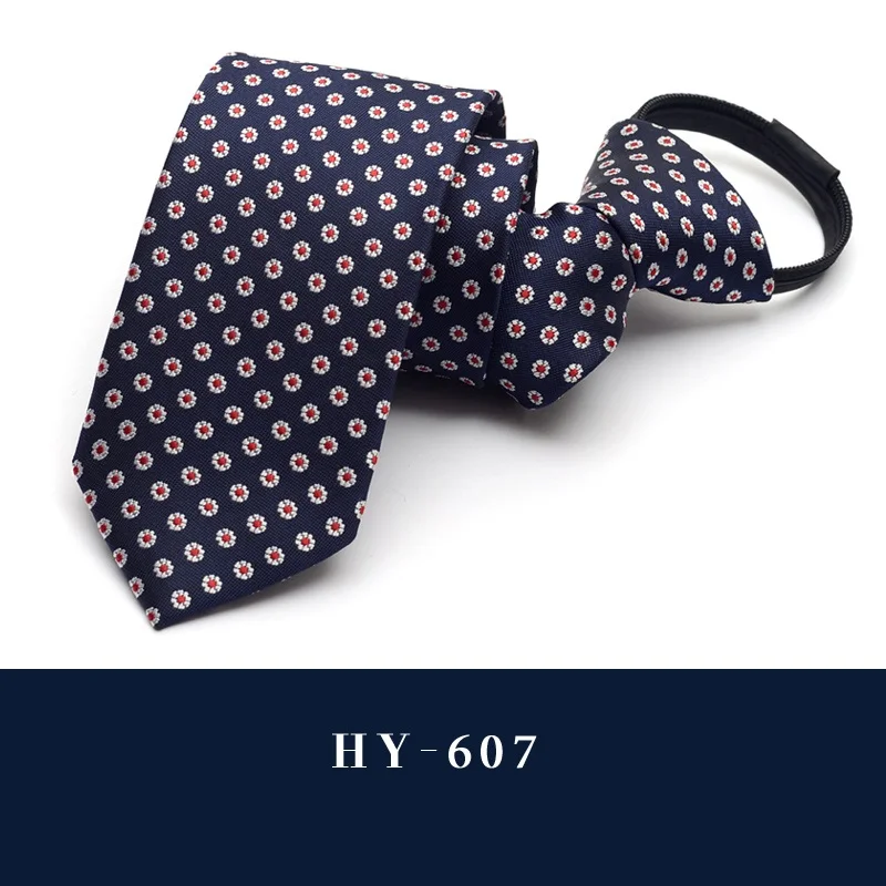 HY-607 High Quality New Designers Brands Fashion Business Casual 6cm Slim Ties for Men Zipper Necktie Formal Wedding with Gift Box - Цвет: HY-607