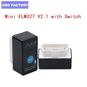 

10Pcs/Lot ELM 327 Power Switch V2.1 On/Off Button Super Mini ELM327 Bluetooth OBD2 Car Diagnostic Scanner For OBDII Protocols