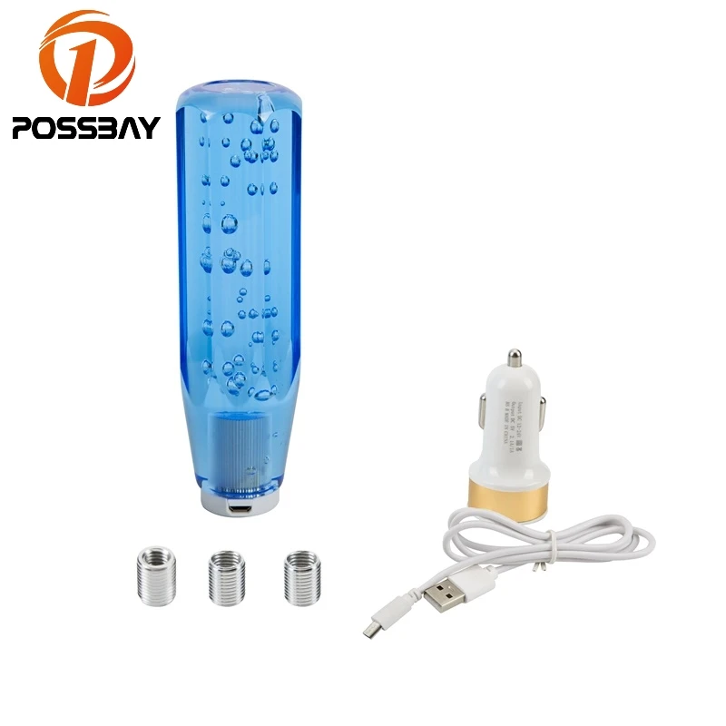 POSSBAY, Универсальный светодиодный светильник, USB зарядка, Ручка рычага переключения передач, Автомобильный Ручной тормоз, чехлы 15 см, украшение интерьера автомобиля, ручка переключения передач