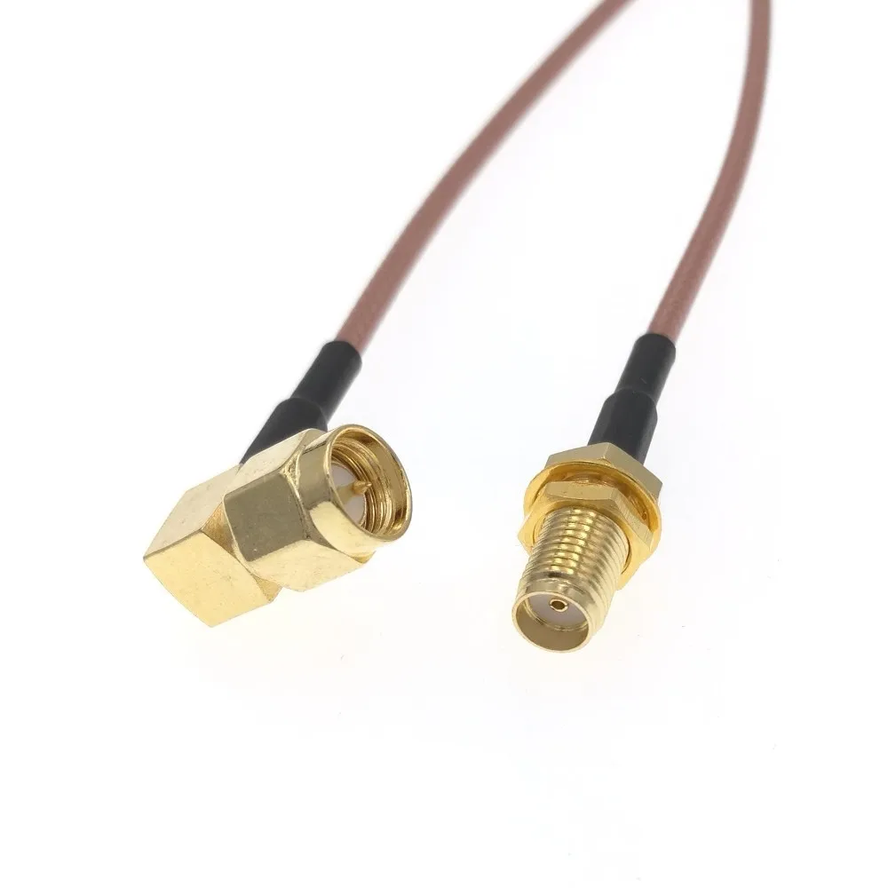 

50 шт. SMA Мужской правый угол к SMA женский RG316 8 "20 см RF косичка соединительный кабель