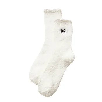 

Fashion Home Socks Women Girl Soft Comfortable Socks Bed Floor Embroidery Character Dog Sleeping Mid Stockings женские носки