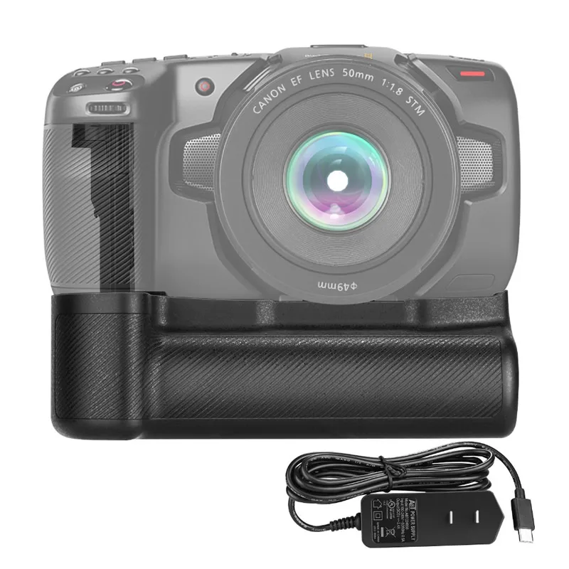 HM Battery Grip for Blackmagic Pocket Cinema Camera 6K 4K with Type-C USB Adapter