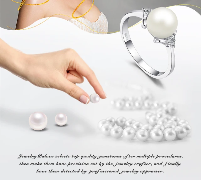 Anello Aperto Regolabile Con Perla - Argento Sterling 925 Placcato Oro Bianco, Per Donne E Ragazze - Foto 6