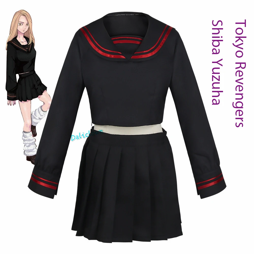 

Tokyo Revengers Shiba Yuzuha Cosplay Costume Anime School Uniform Sailor Suit Girls Women Halloween Party Dress