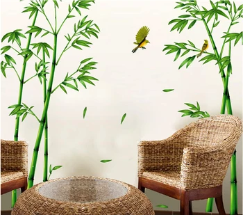 

Removable Green Bamboo Forest Depths Wall Sticker Creative Chinese Style DIY Tree Home Decor Decals For Living Room Decoration