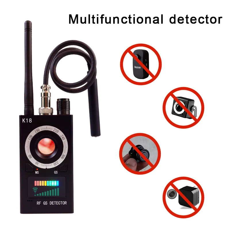 1MHz-6.5GHz K18 Multi-function Anti-spy Detector Camera GSM Audio Bug Finder GPS Signal lens RF Tracker Detect Wireless Chek