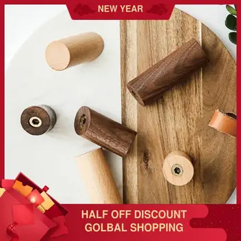 

Northern European-Style Solid Wood Hook Wall Hanging Hole-Free Multi-Function Hanging behind the Door Hanger Self-Adhesive