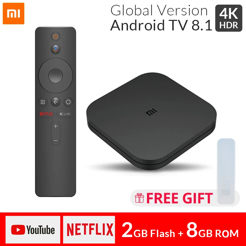 Online Original Globale Xiao mi mi TV BOX S Smart 4K Ultra HD 2G 8G Android 8.1 WIFI Google cast Netflix Media Player IPTV Set top Box 4