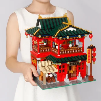 

xingbao 01002 The Lovely Tavern Set Zhonghua Street bricks Chinese city street view Building Blocks House Set Boy kids Toy