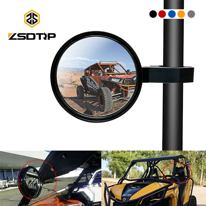 ZSDTRP, 1 пара, 1,75 дюймов, круглые боковые зеркала заднего вида для Polaris RZR Ranger 900 XP4 1000, автомобильное защитное зеркало заднего вида на заднее сиденье