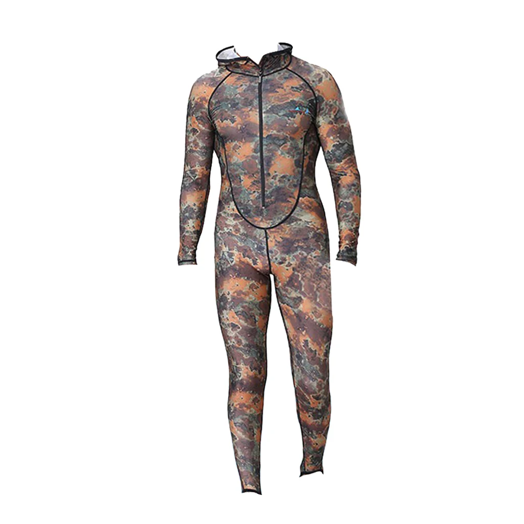 Camo Rashguard Long Sleeve for Women, Diving Snorkeling Surf Skin Full Suit Wetsuit Swimming Swimsuit Zip Front One Piece