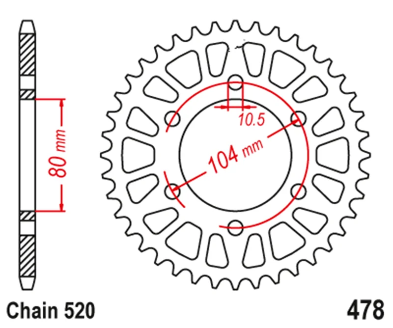 Rear Sprocket Gear For Kawasaki ZX1000 C1-C2 04-05 ZX-10R 11