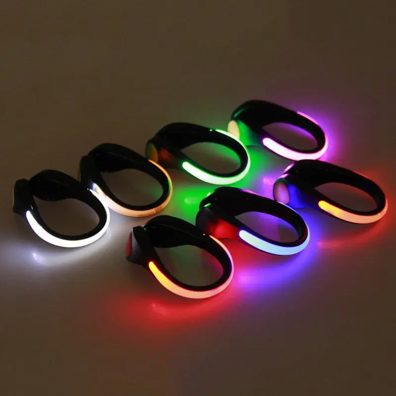 LED Luminous Shoes Clip Outdoor Bicycle LED Luminous Night Running Shoe Safety Clips Cycling Sports Warning Light for Safety