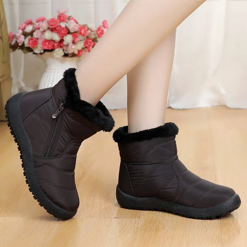 Size35-48; женская зимняя обувь из водонепроницаемого материала; пара зимних сапог унисекс; зимние сапоги на меху с нескользящей подошвой; Теплые повседневные сапоги для мам