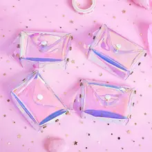 Модный прозрачный Кошелек для монет с буквенным принтом и застежкой, сумка для карт из ПВХ, мягкий чехол, новинка, сумка для денег для девочек, квадратный Кошелек для монет, лидер продаж