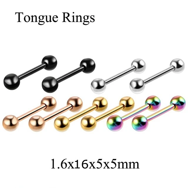 Tongue rings 16mm 10 шт./лот стальное кольцо для губ 16 г гвоздик для козелка смешанные цвета ухо спиральный для хряща обруч серьги козелок Грач пирсинг ювелирные изделия - Окраска металла: Tongue rings 16mm
