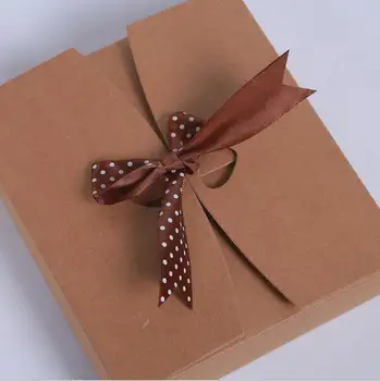 

15pcs Large Gift Box Kraft Paper Box Folding Carton Packaging Box For Clothes Shoes Bow Ribbon Packing Box