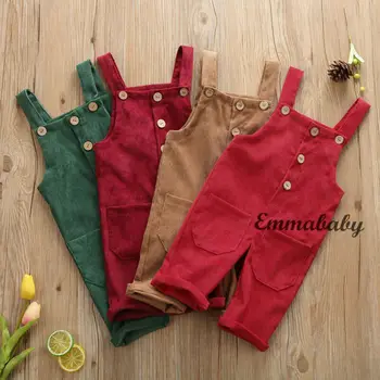 

Toddler Baby Boys Girls Corduroy Suspender Rompers Jumpsuit Overalls Spring Auutmn Children Kids Pants Trousers 6M-5Y