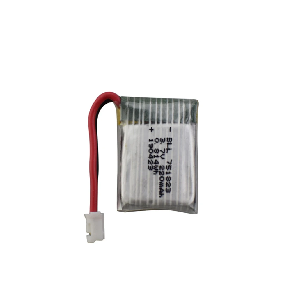 10 шт. 3,7 V 220 мА/ч, Батарея для Eachine E010 T36 NH010 F36 H36 3,7 v LIPO Батарея для HS210 GD65A AT-66 751823 Батарея