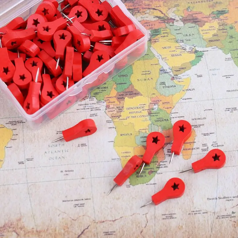 80 шт. маркеры для карт деревянные фотографические настенные шпильки пробковая